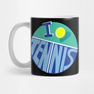 Cool Vintage Style I Love Tennis Tee Mug